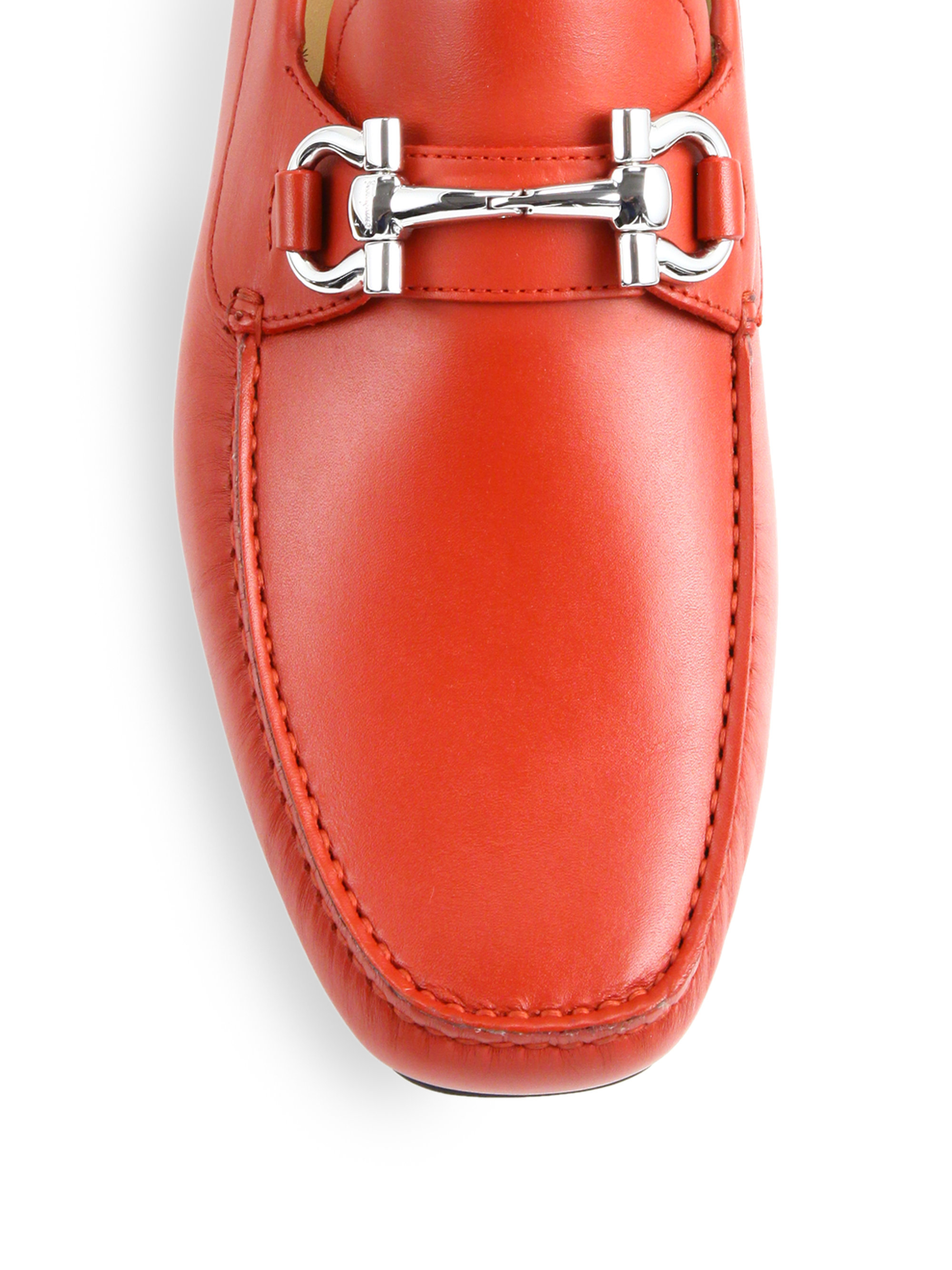 Ferragamo Parigi Leather Drivers in Red 
