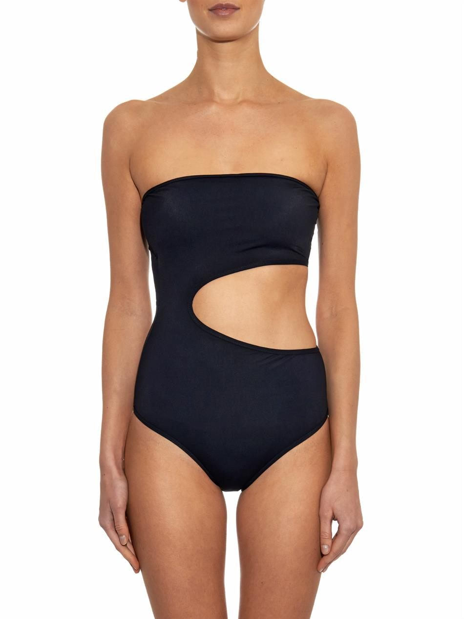 strapless cut out swimsuit