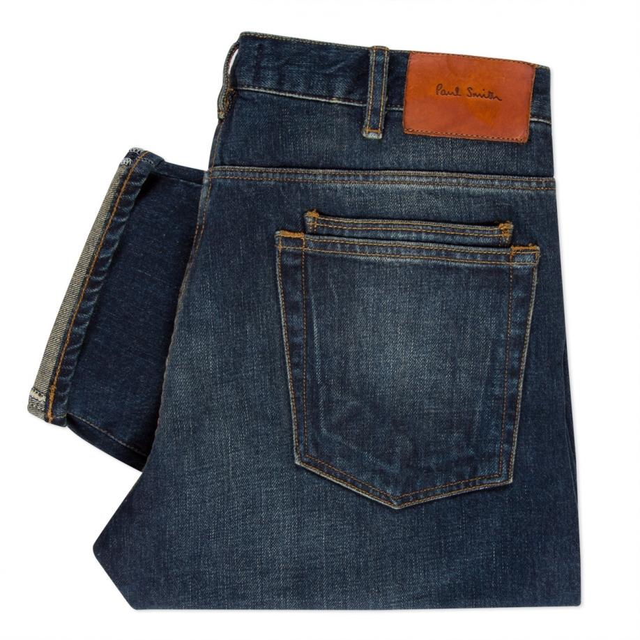 Paul Smith Denim Men's Standard-fit Red-cast Flat Vintage Antique-wash Jeans  in Antique Wash (Blue) for Men - Lyst