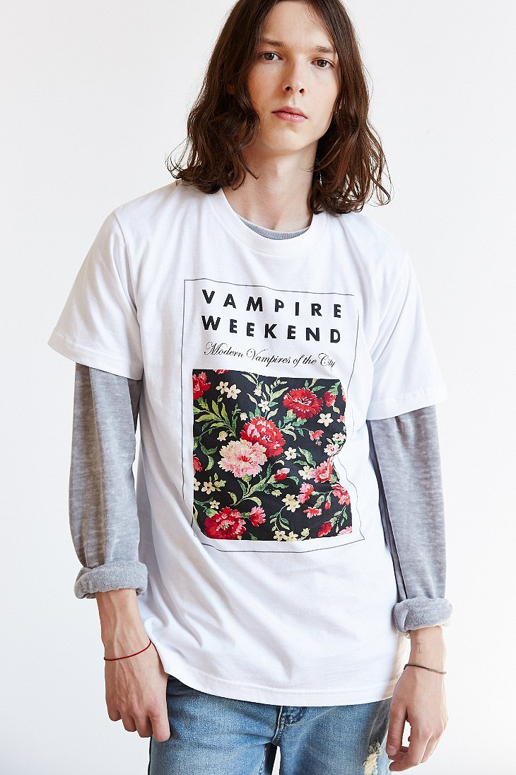 Urban Outfitters Vampire Weekend Floral Tee in White for Men | Lyst