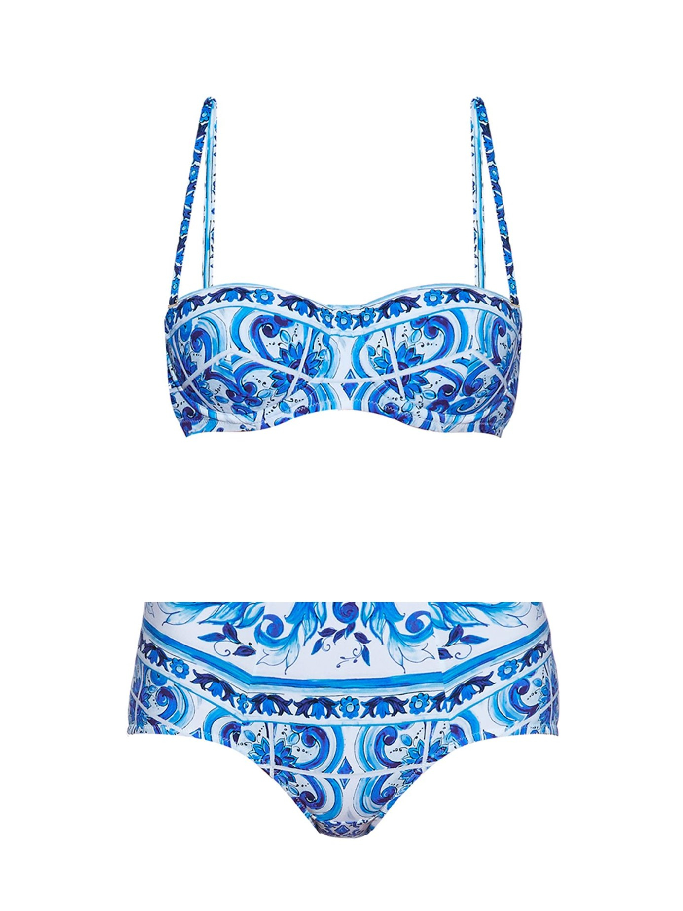 Dolce & Gabbana Synthetic Majolica-print Bikini in Blue White (Blue) - Lyst