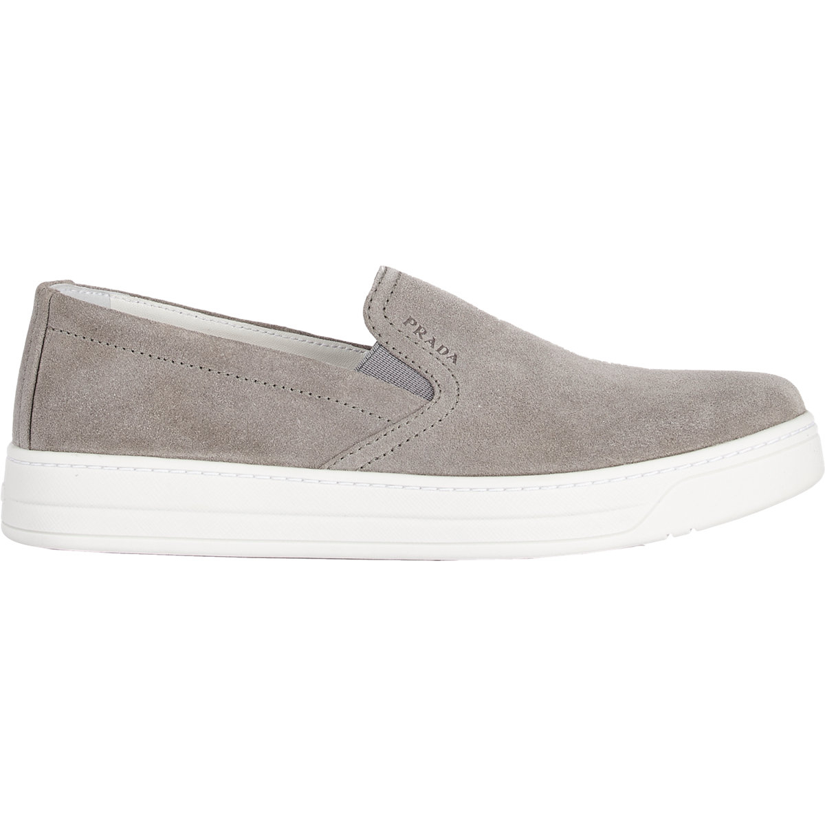 Prada linea rossa Slip-on Sneakers in Gray (grey) | Lyst