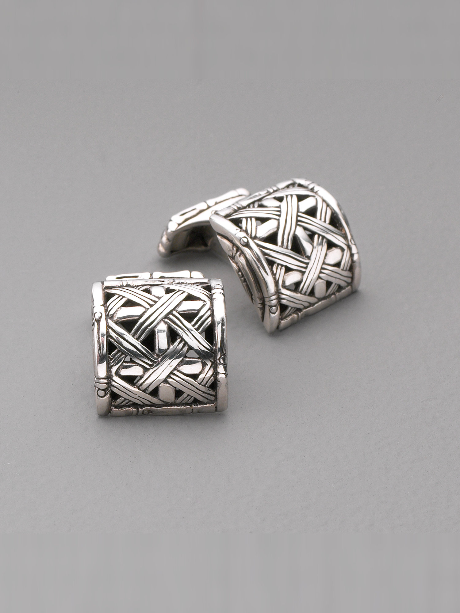 John Hardy Bamboo Woven Cuff Links in Silver (Metallic) for Men Lyst