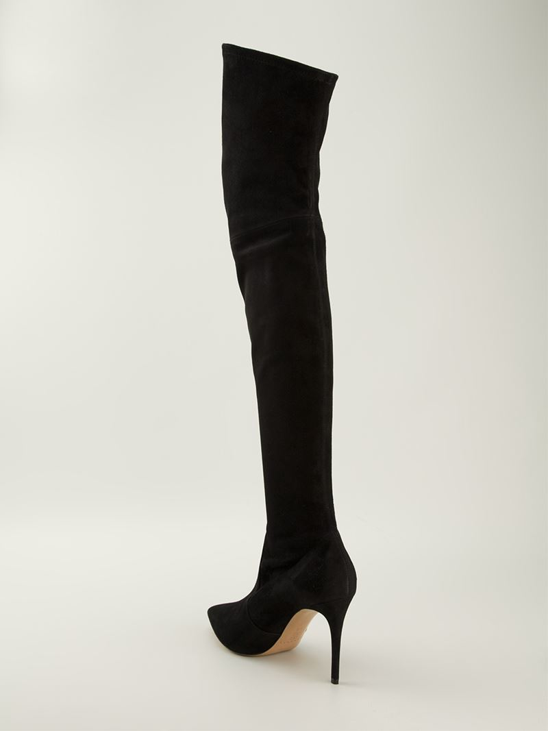 Casadei 'evening' Thigh Length Boots in Black - Lyst