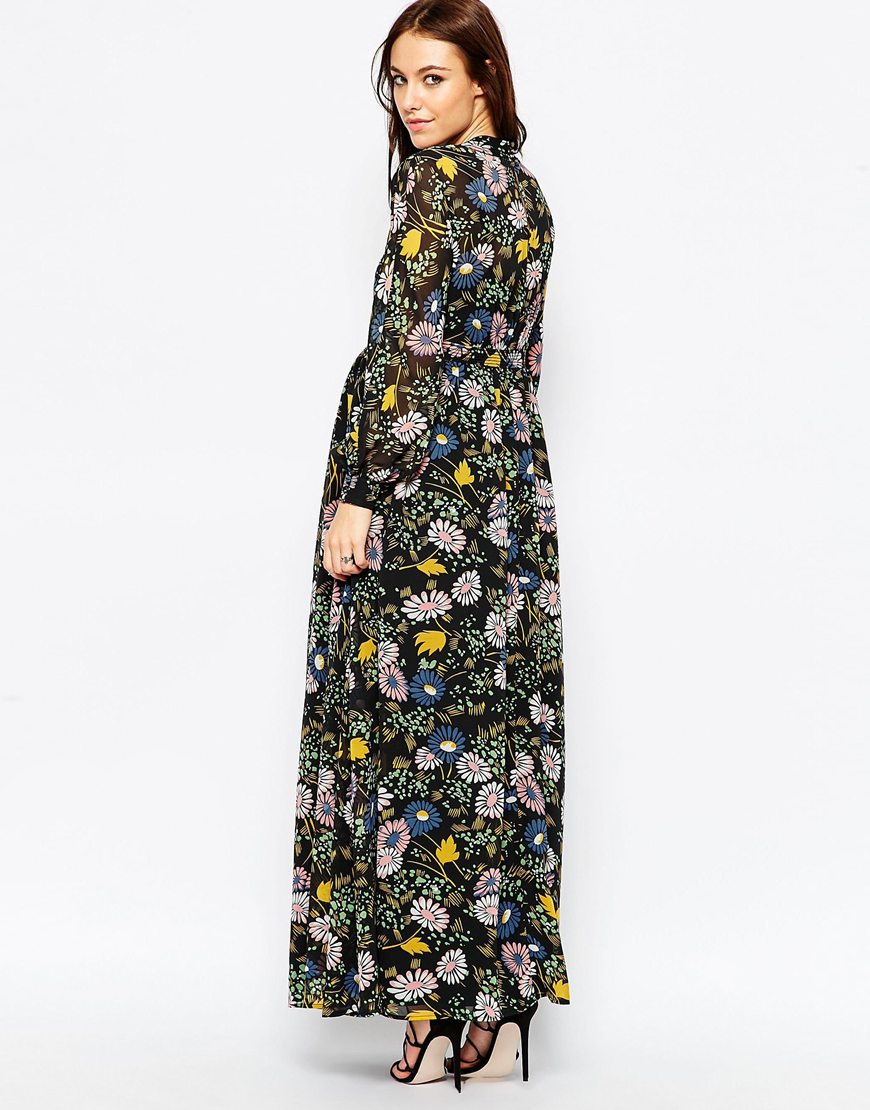 winter floral maxi dress