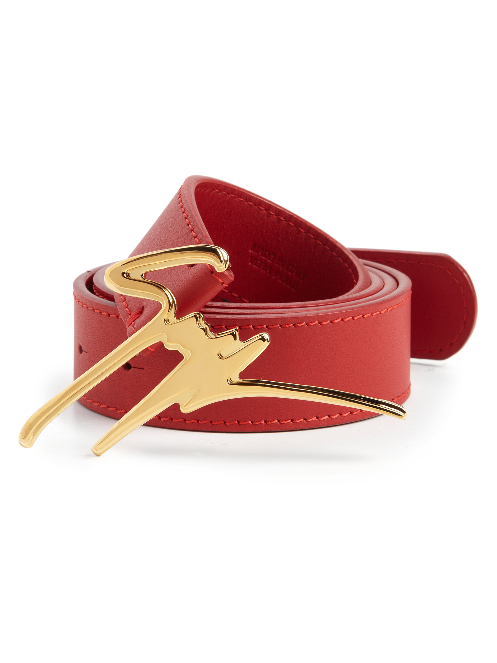 Giuseppe Zanotti Gz Logo Buckle Belt Red - Lyst