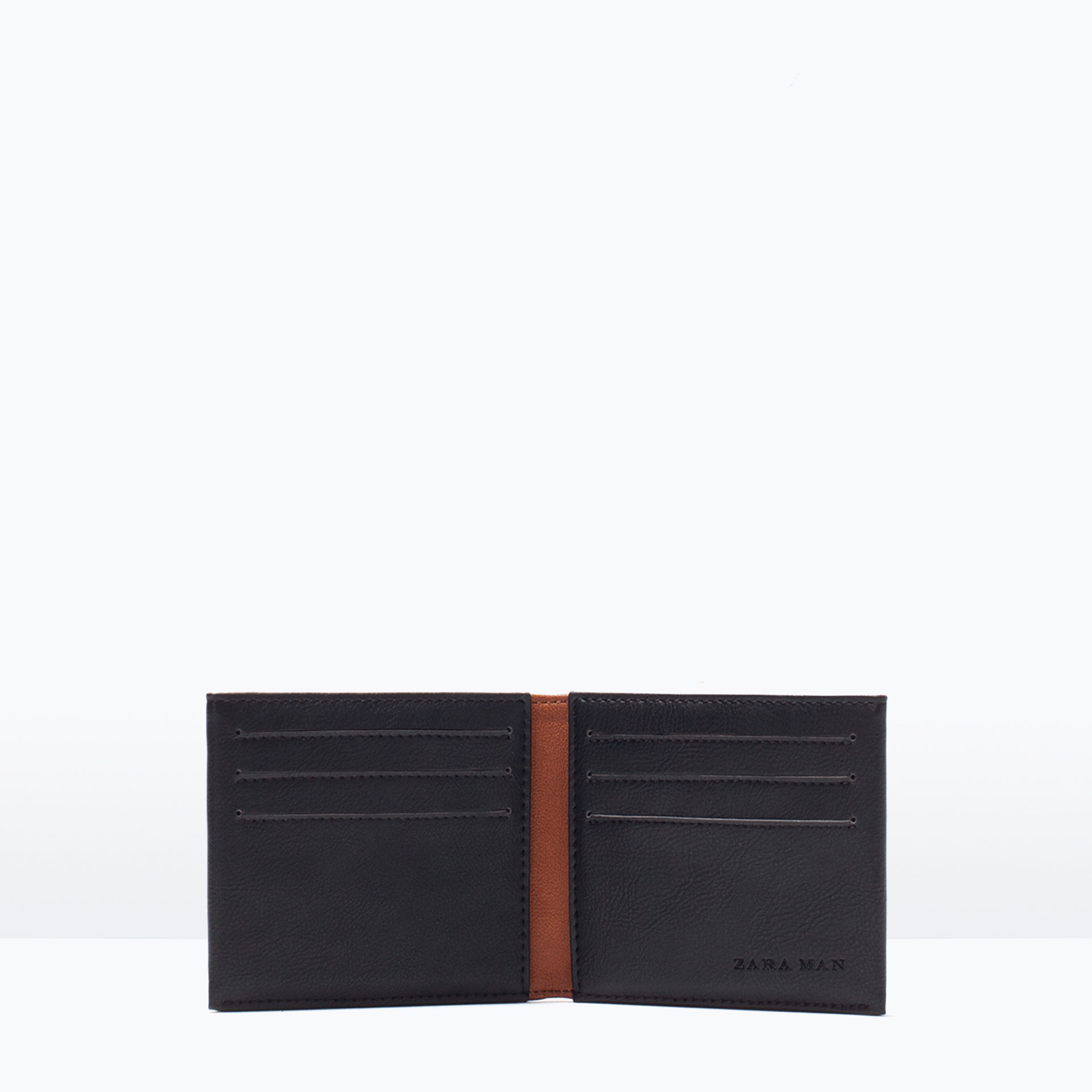 Zara TwoTone Wallet in Black for Men Lyst