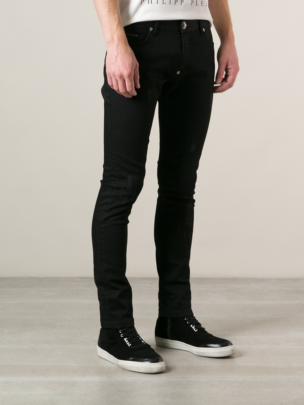 Philipp Plein Skinny Fit Jean in Black for Men - Lyst