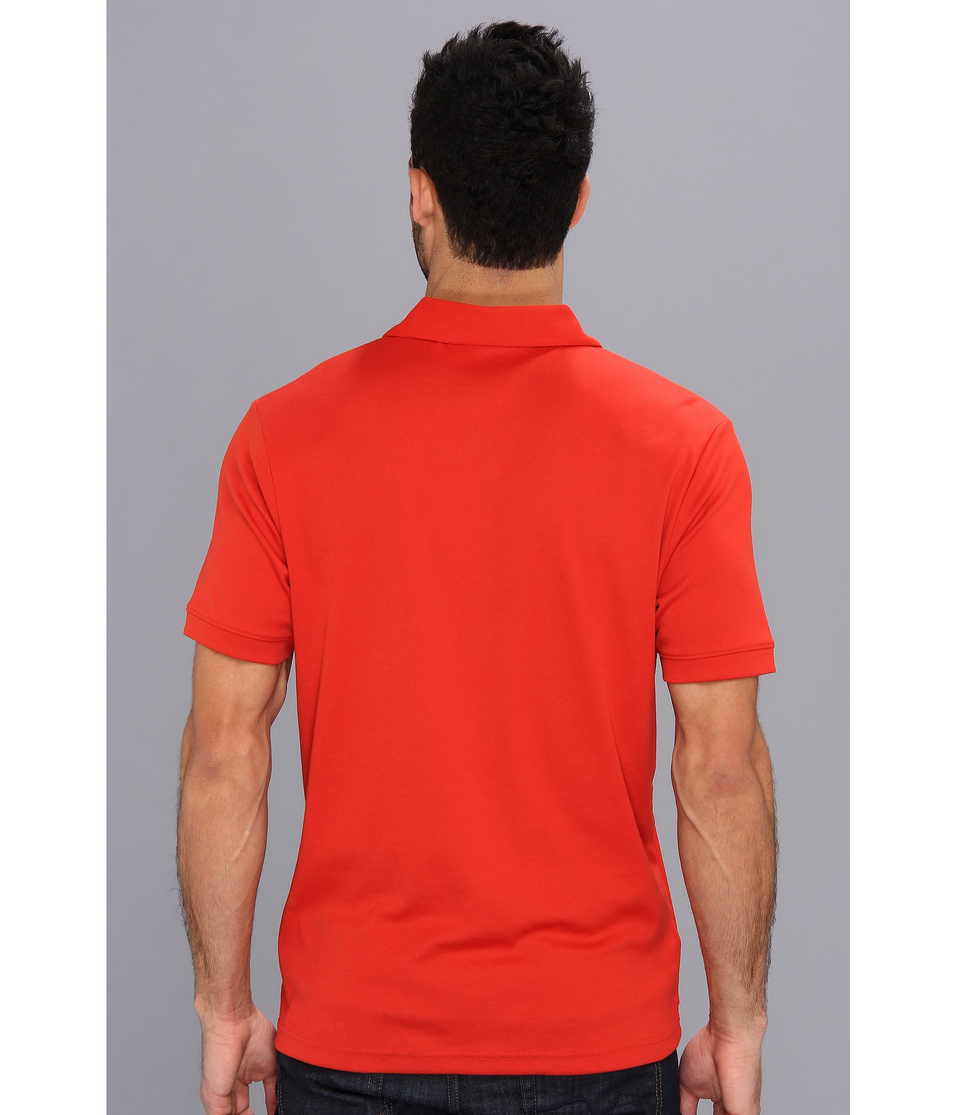 Perry Ellis Ss Cotton Polyester Open Polo Shirt in Red for Men - Lyst
