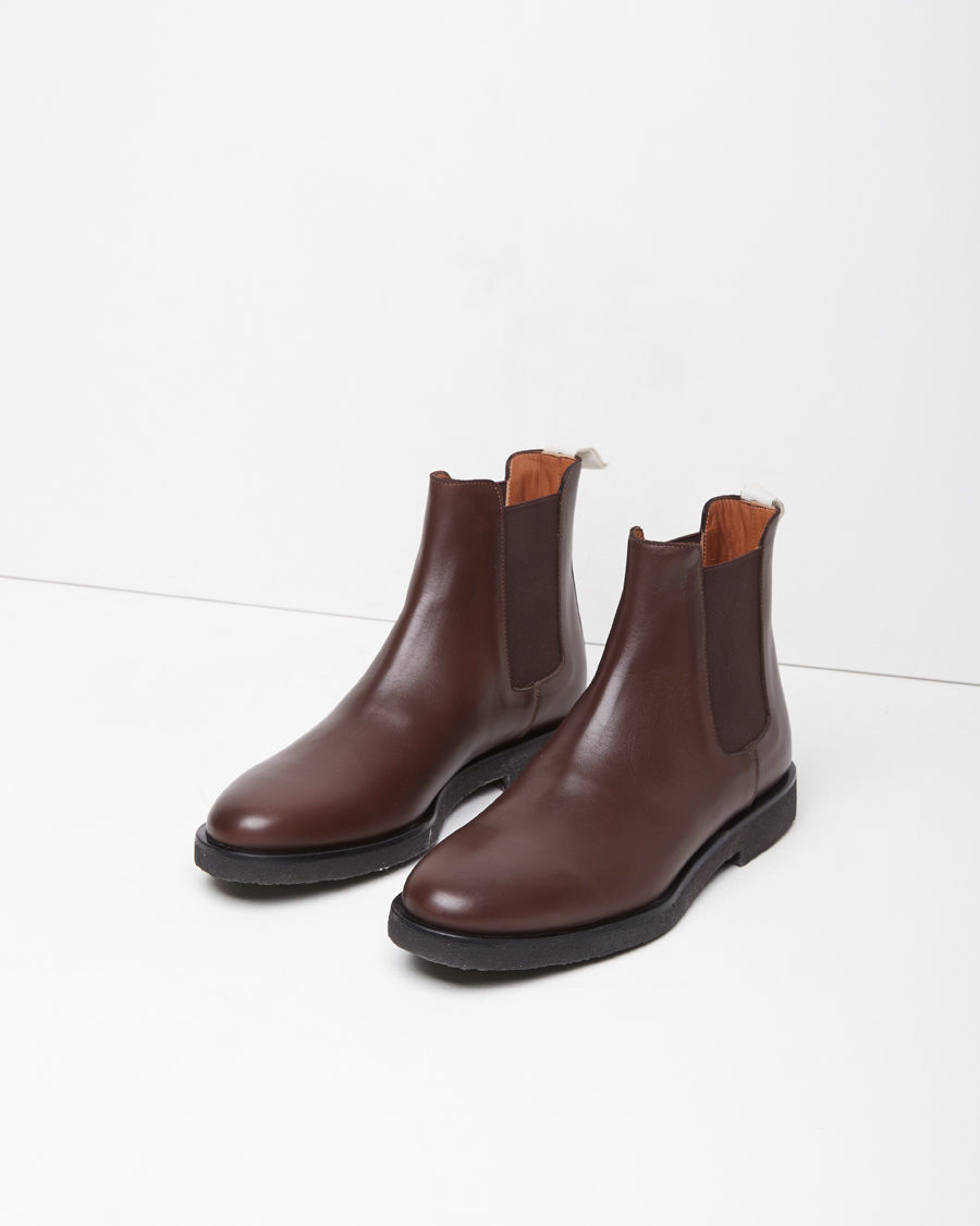 women's brown leather chelsea boots