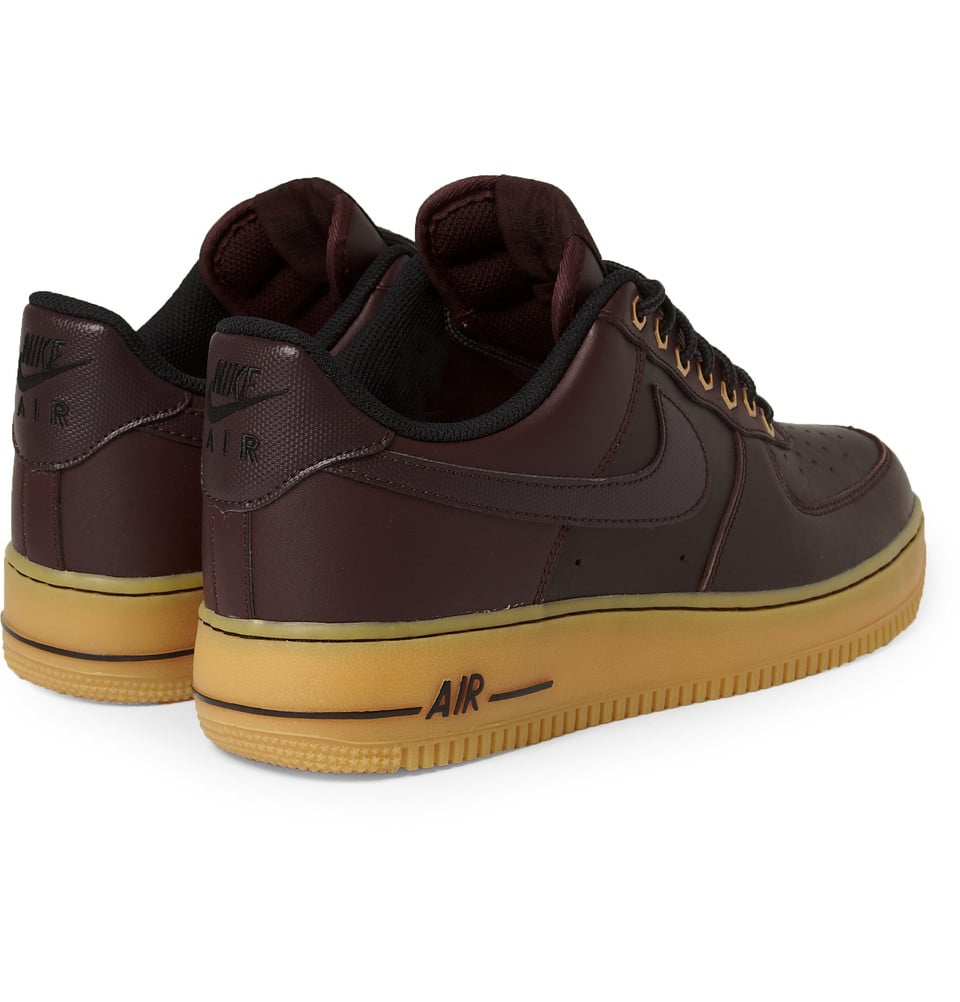 Nike Air Force 1 Leather Sneakers in Red (Brown) for Men - Lyst