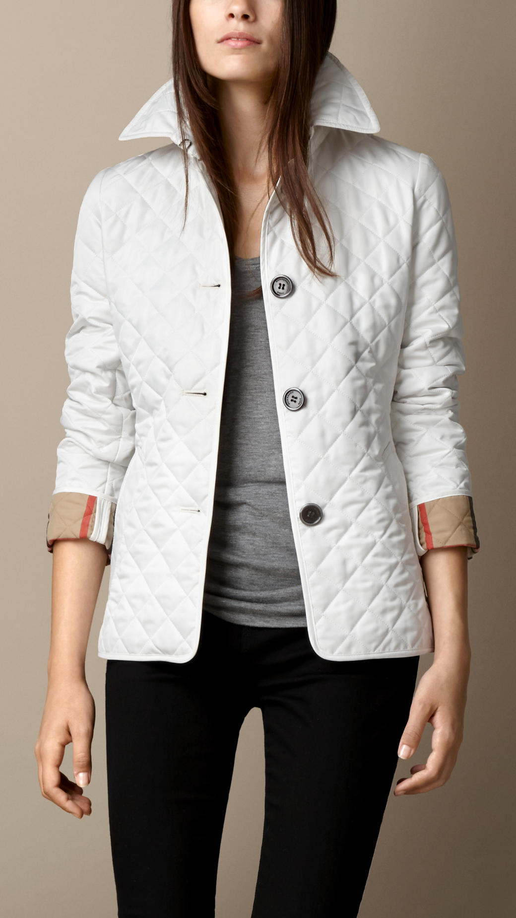 Burberry Diamond Quilted Jacket in Chalk (White) - Lyst