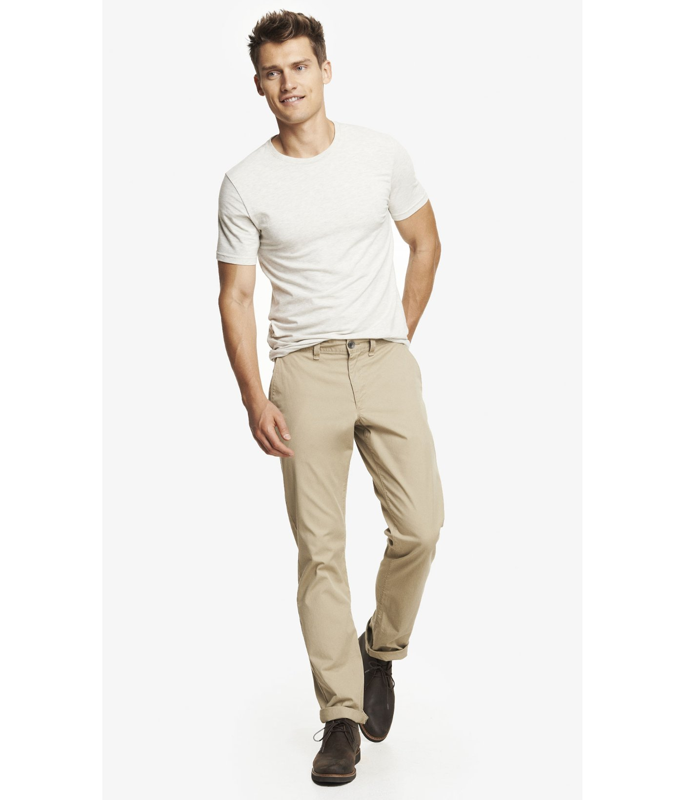 Express Finn Slim Chino Pant in Natural 