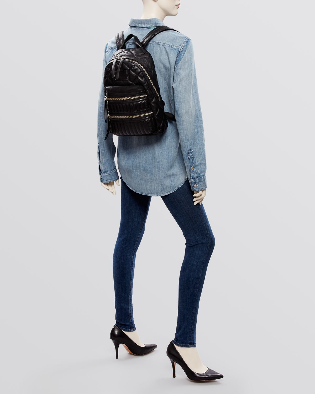 marc jacobs black quilted backpack