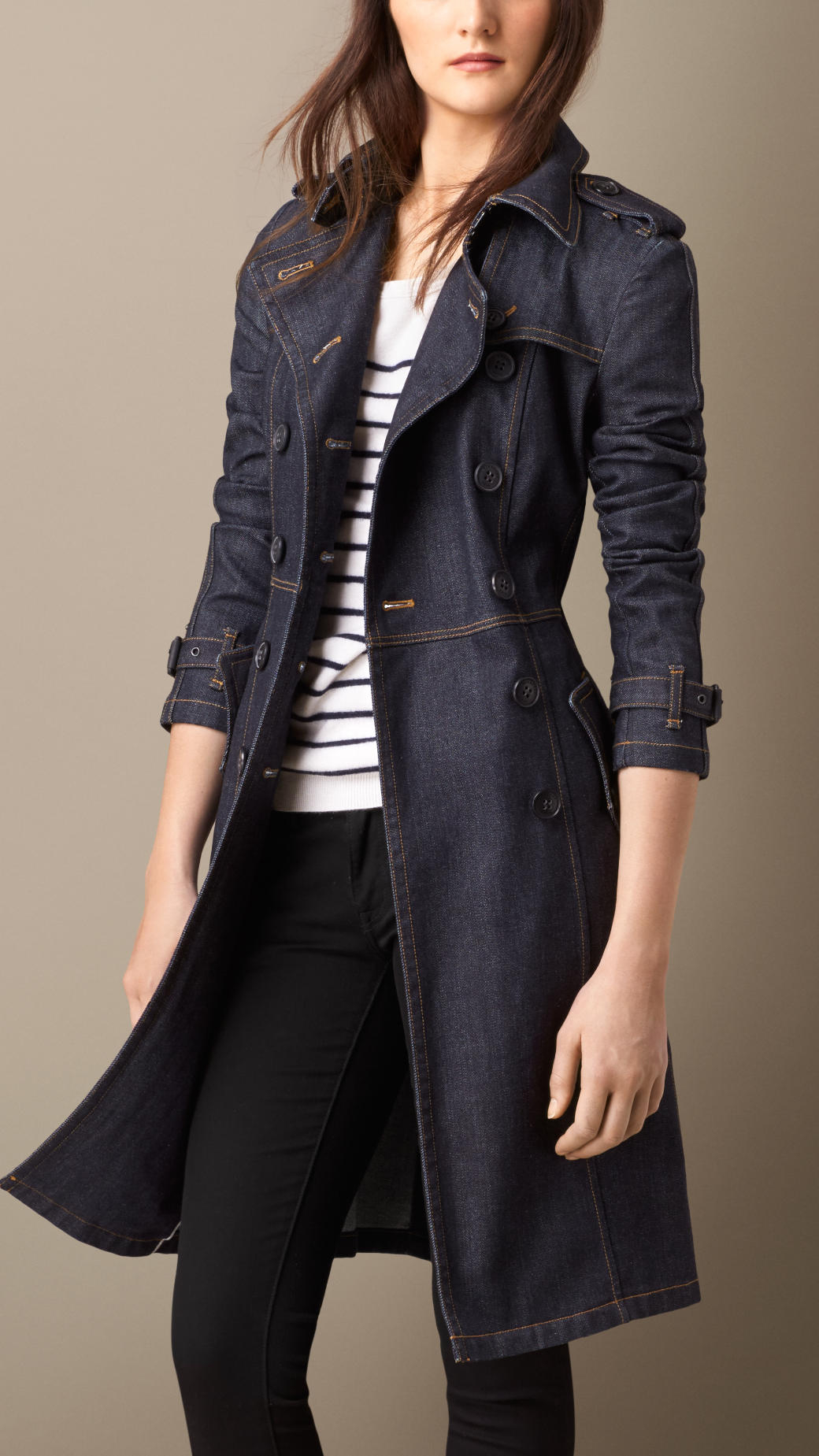 Burberry denim trench coat sale