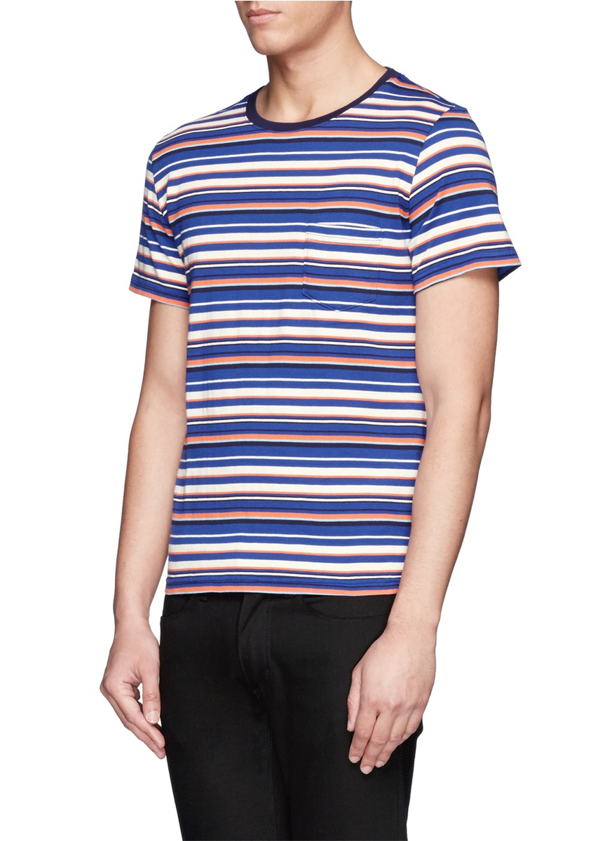 Beams Plus Chest Pocket Stripe T-shirt for Men - Lyst