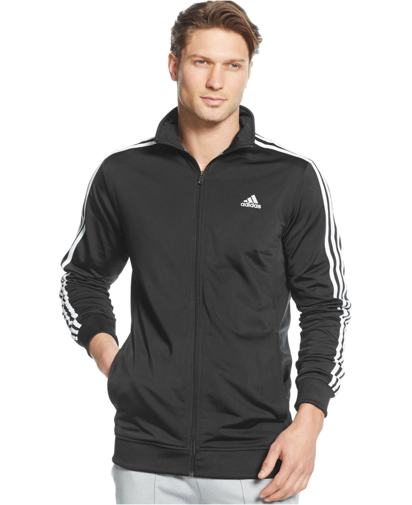 adidas Synthetic Men's Big And Tall Tricot Full-zip Track Jacket in ...