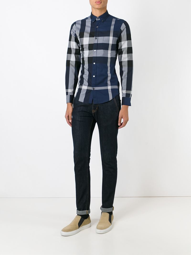 Burberry brit men shirt deals