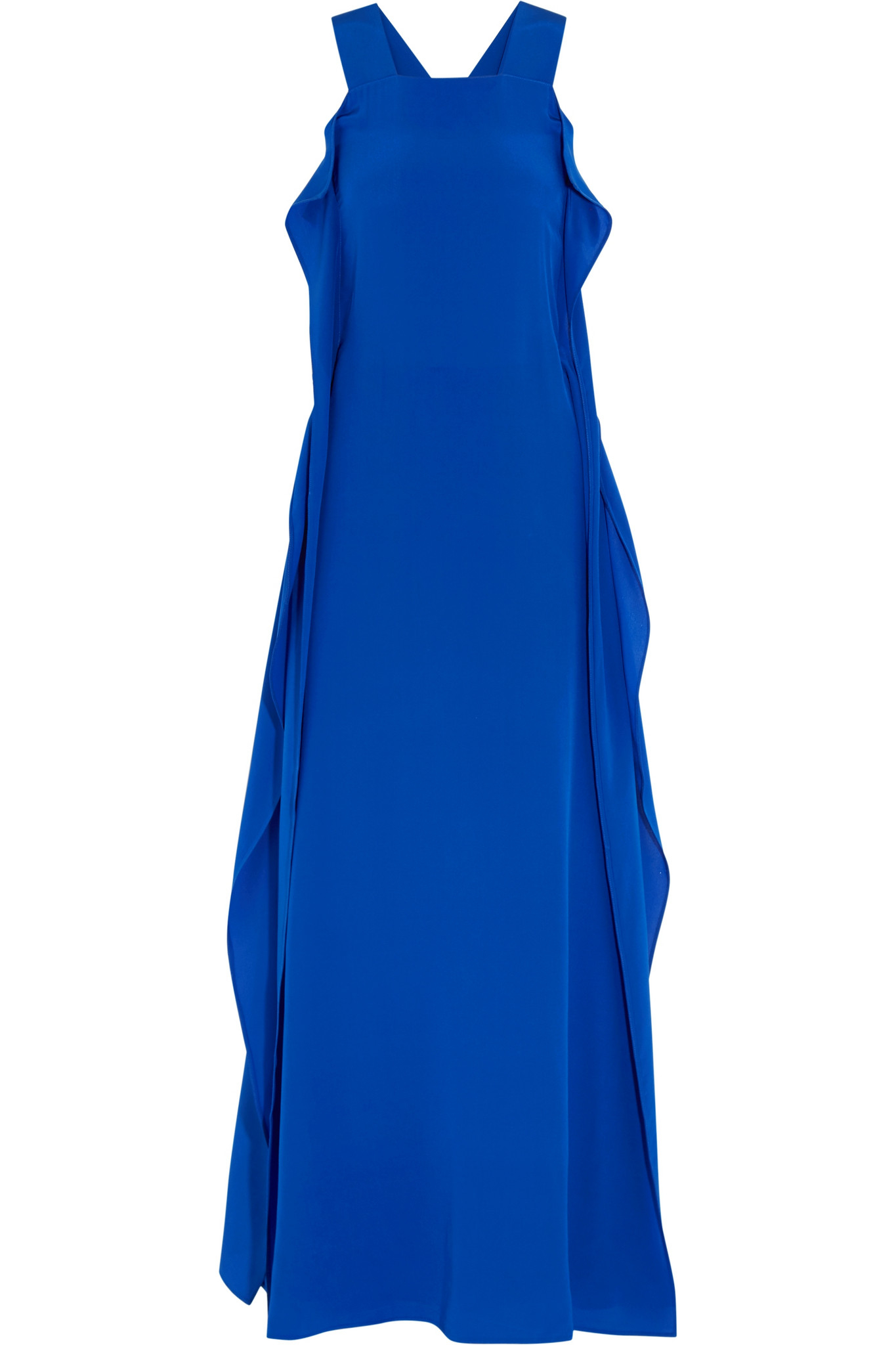 royal blue silk maxi dress