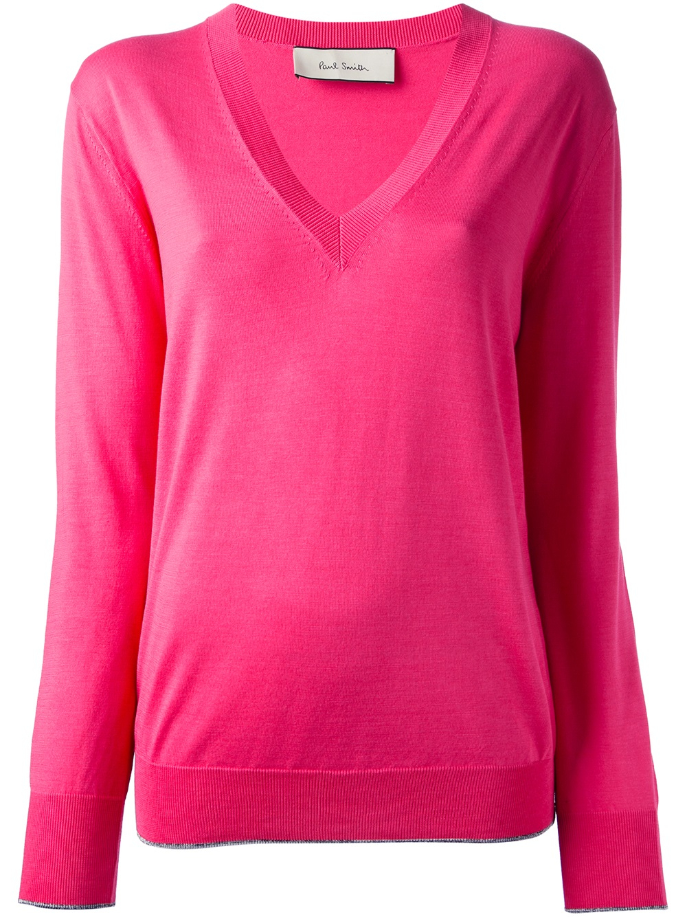 Lyst Paul Smith Vneck Sweater in Pink