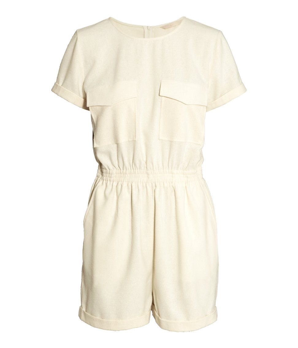 white silk playsuit