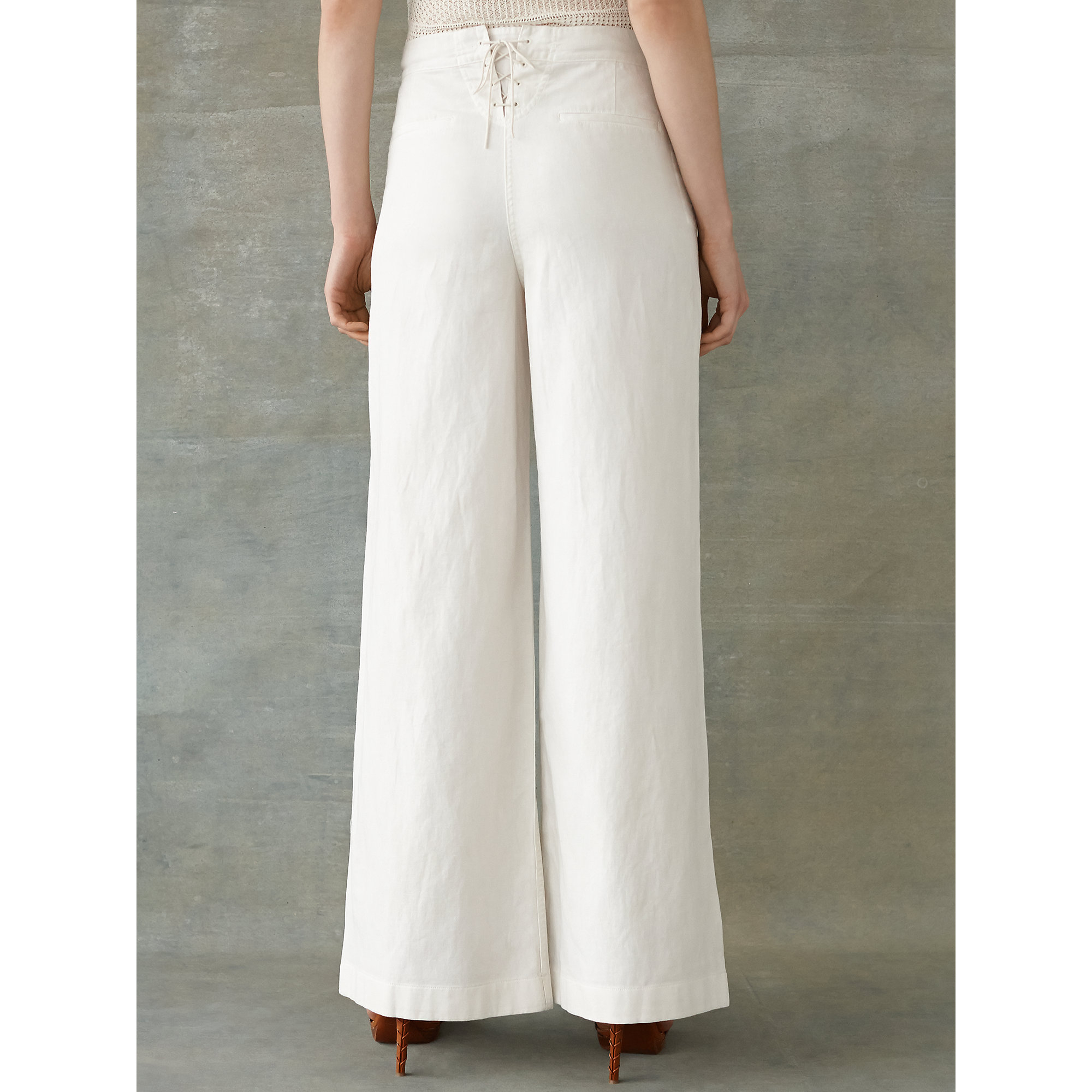Ralph Lauren Wide Leg Sailor Pant in White Lyst