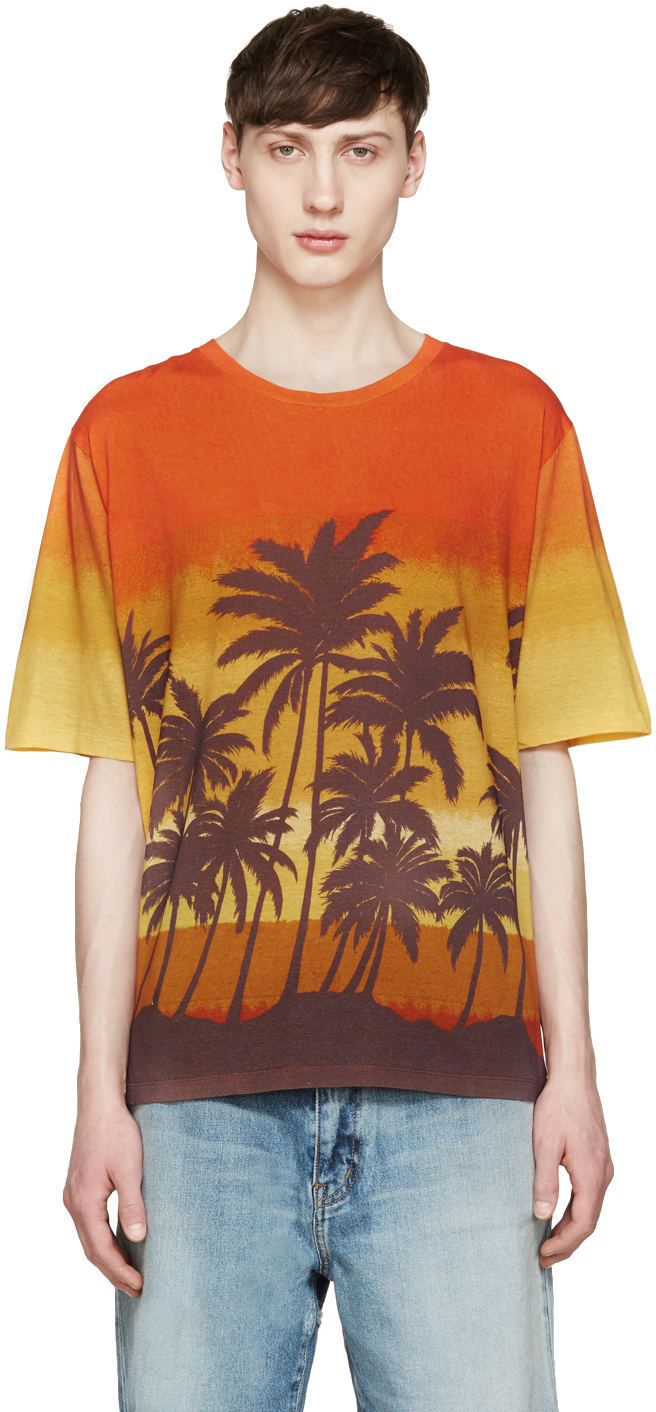 saint laurent palm tree shirt