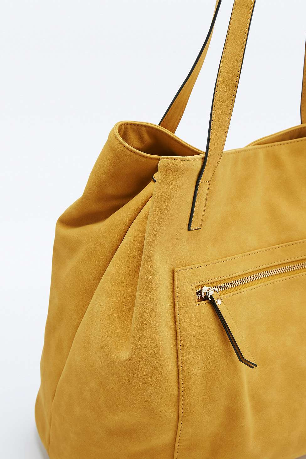 mustard yellow suede bag