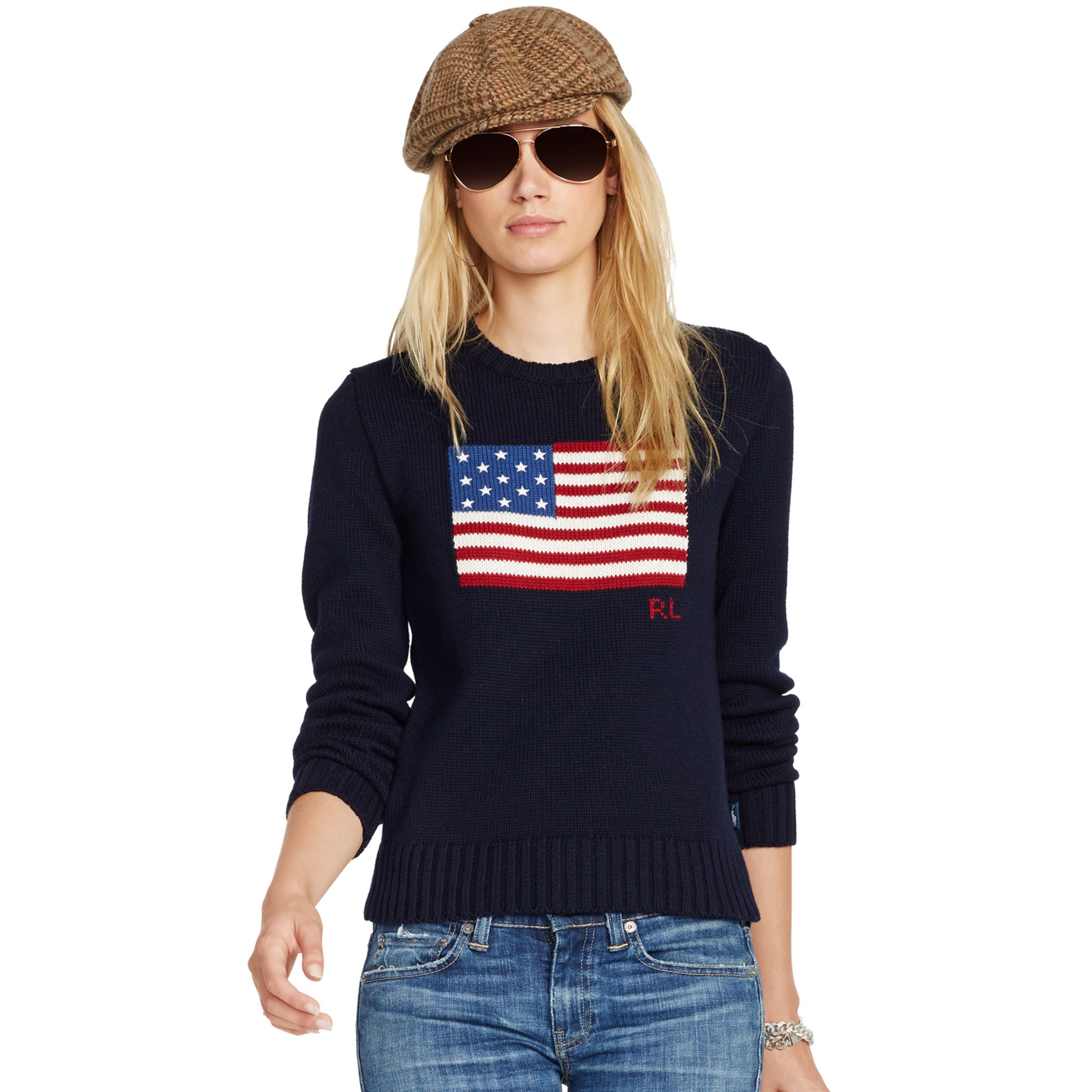 Top 47+ imagen ralph lauren american flag sweater white - Thptnganamst ...