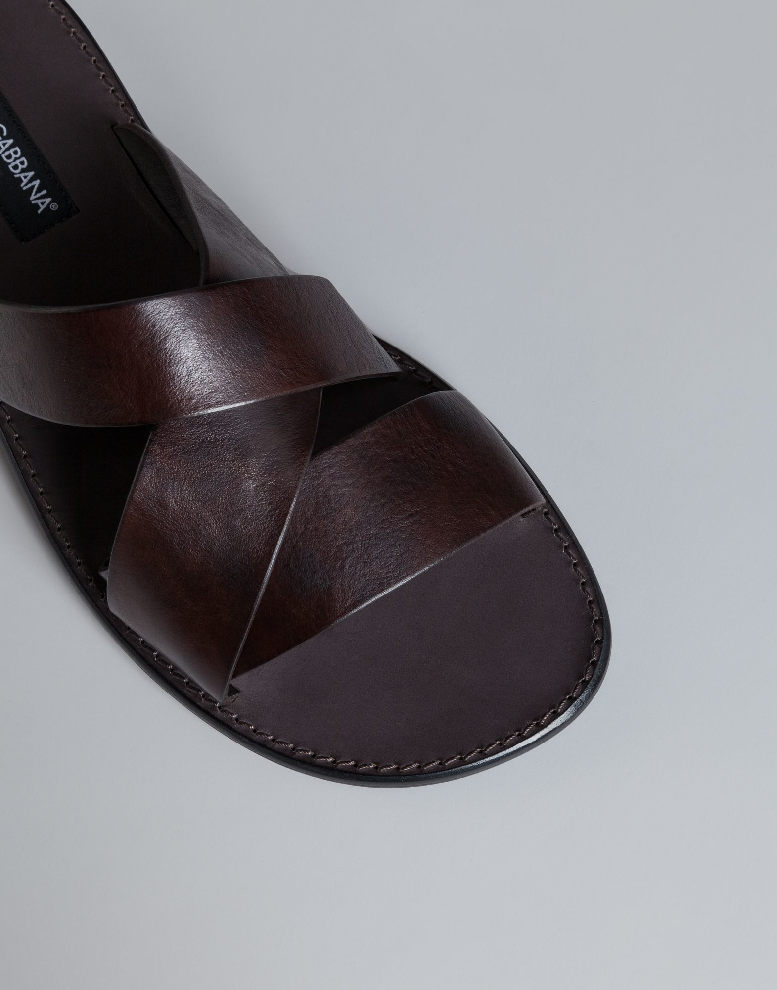 Dolce & Gabbana Leather Sandal in Brown for Men | Lyst