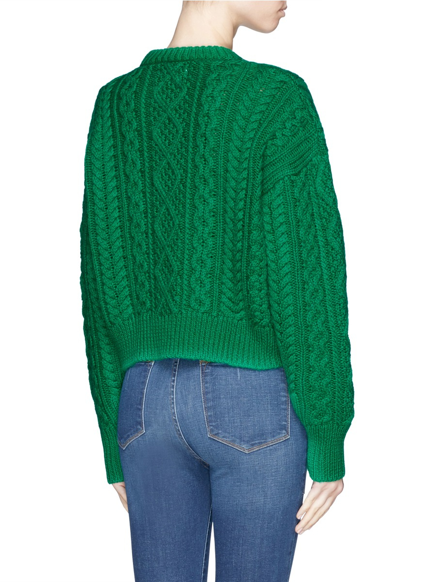 Étoile Isabel 'Newlyn' Cable Sweater in Green - Lyst