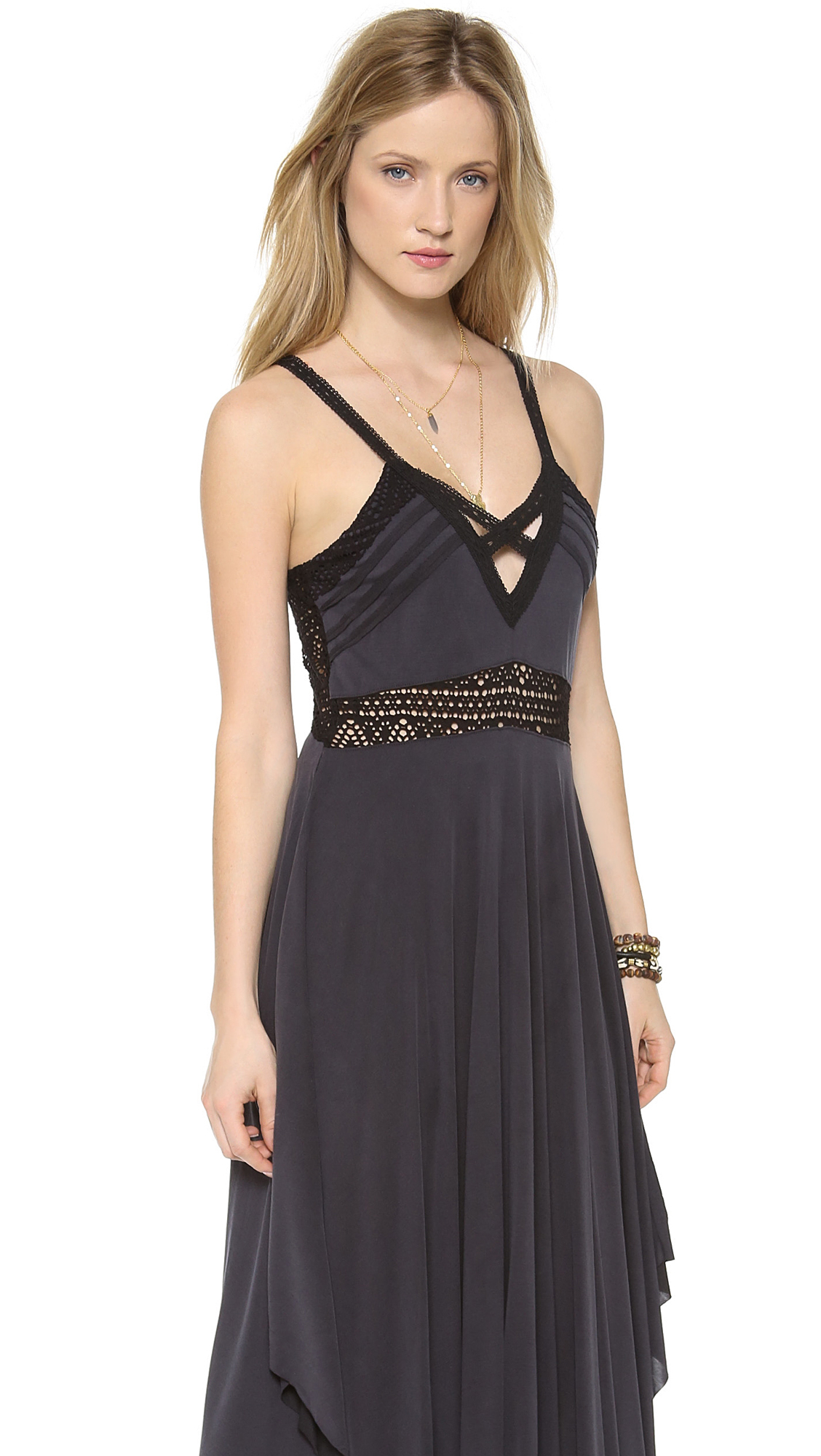 Free people Bonita Back Maxi Dress in Black | Lyst