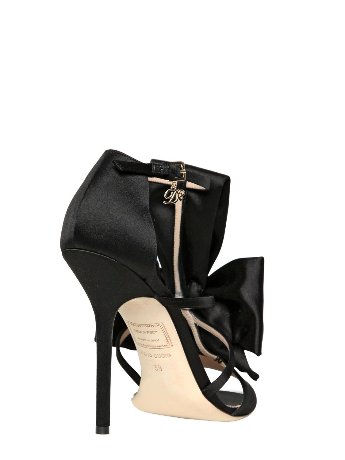 satin bow sandals