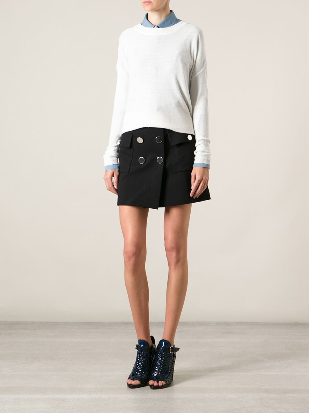Lyst - Gucci Mini Skirt in Black