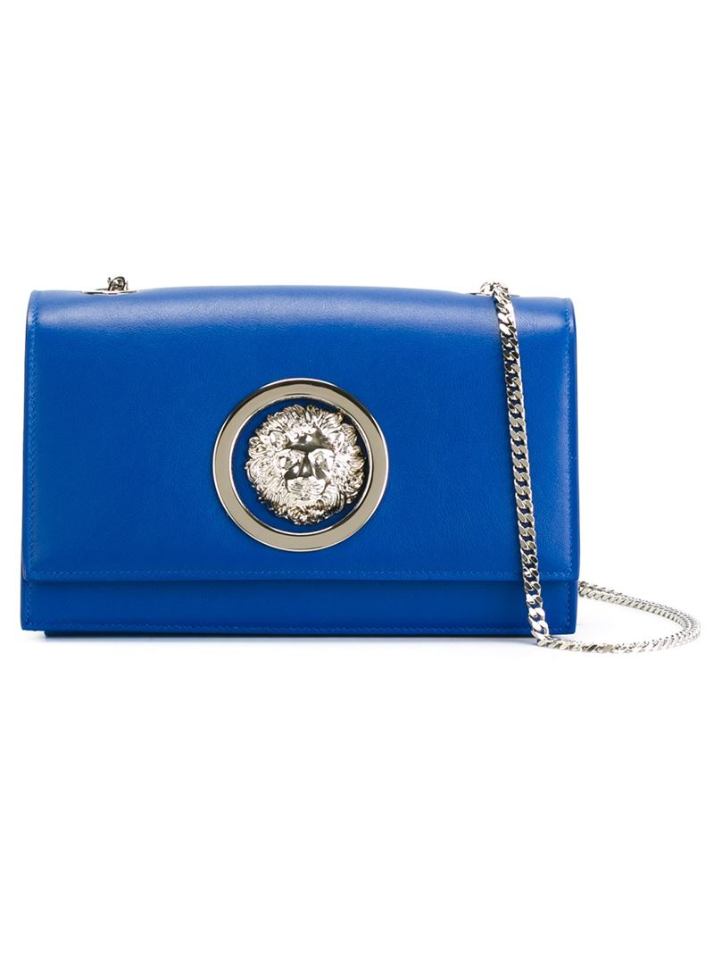 Versus Leather Lion S Head Crossbody Bag In Blue Lyst