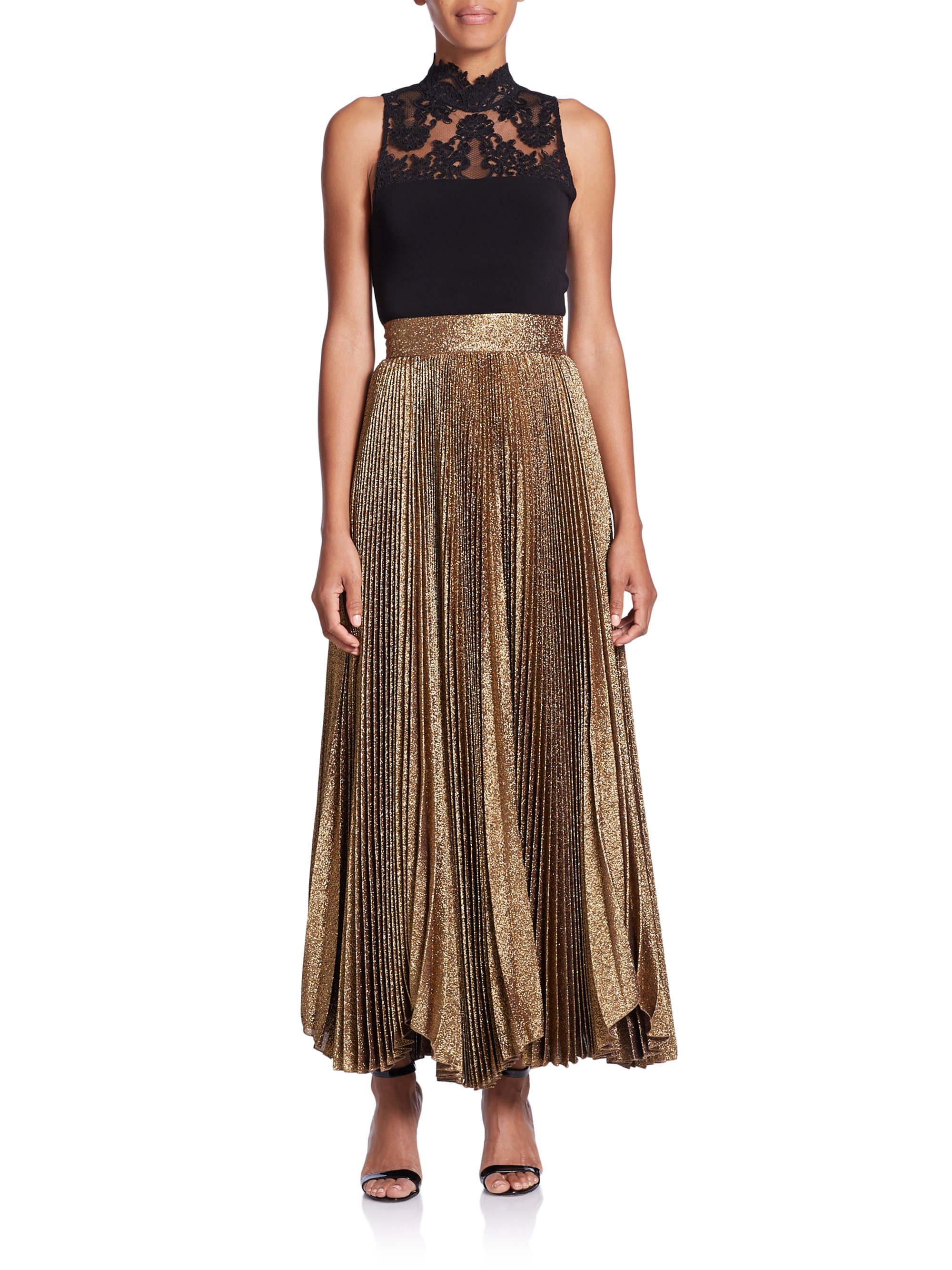 plisse maxi skirt