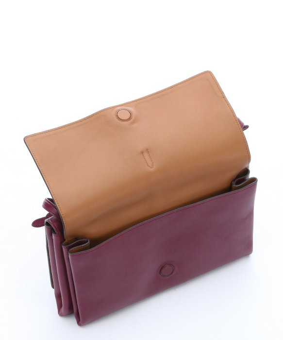 Prada Mauve And Cinnamon Leather Double Flap Shoulder Bag in ...