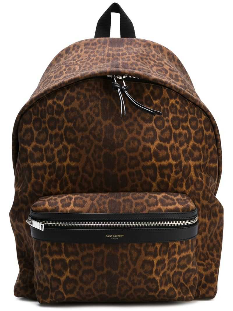 saint laurent leopard backpack
