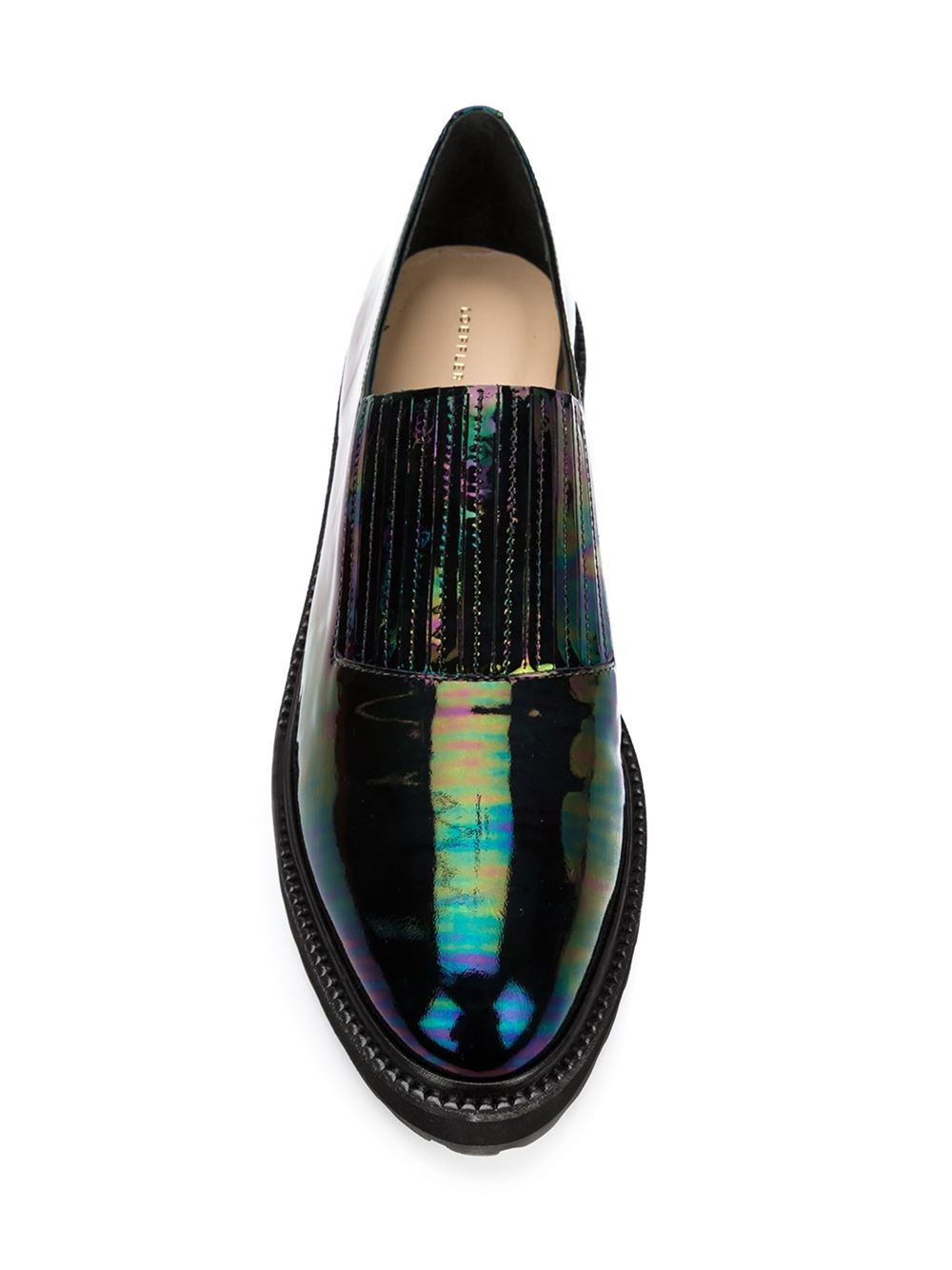 iridescent loafers