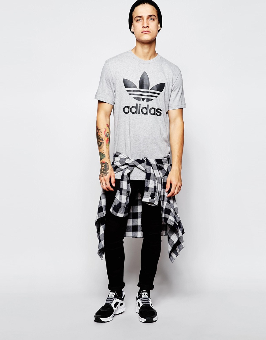 adidas Originals Trefoil T-shirt Ab7533 in Gray for Men - Lyst