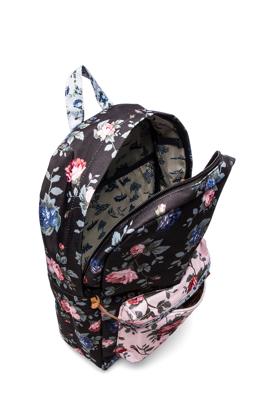 Herschel Supply Co. Fine China Collection Heritage Backpack in Black Floral & Pink Floral (Pink ...