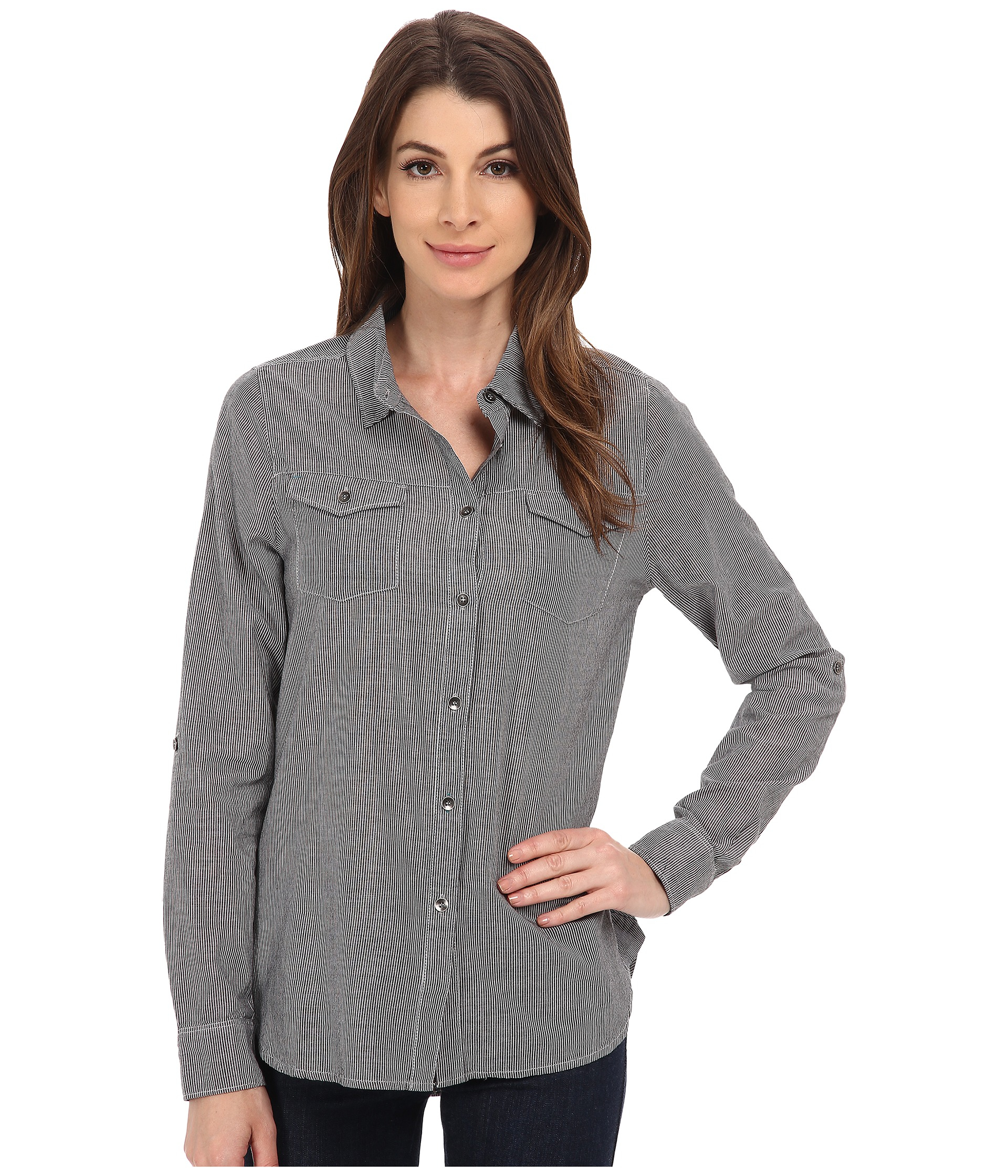 Jag jeans Dawn Shirt Classic Fit Shirt Woven Tops in Black (Black 