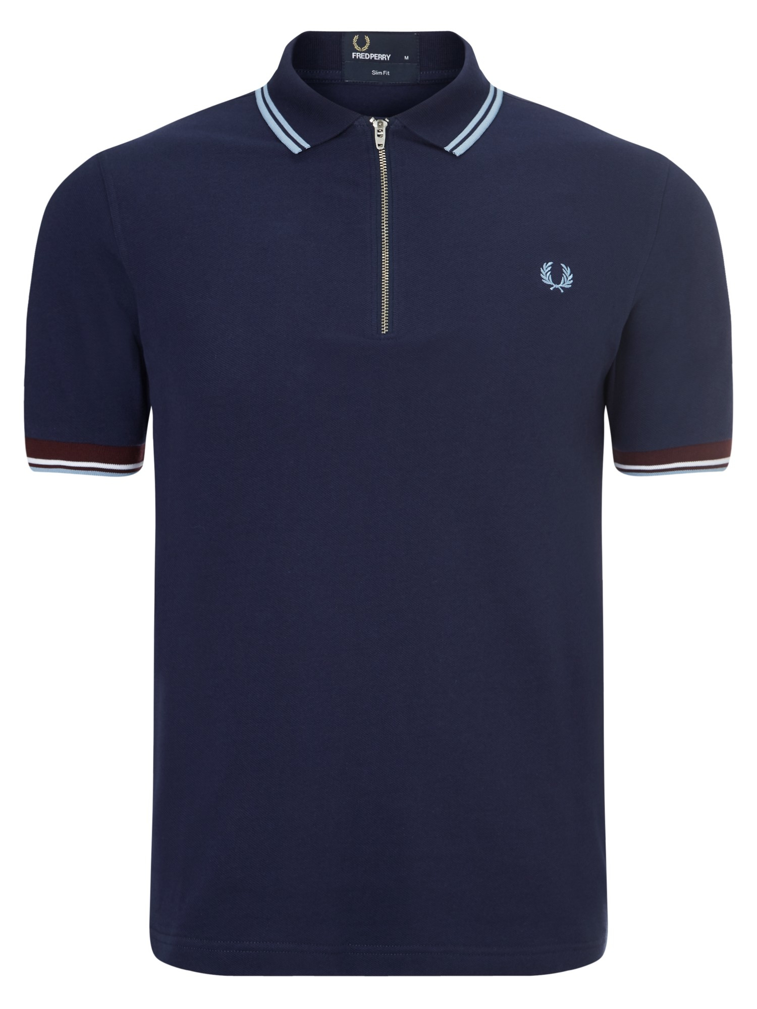 Fred Perry Twin Tip Zip Polo Shirt In Carbon Blue For Men Lyst