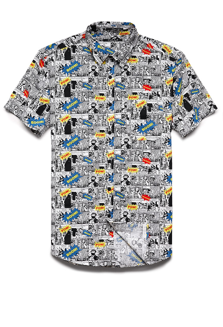 comic print shirt