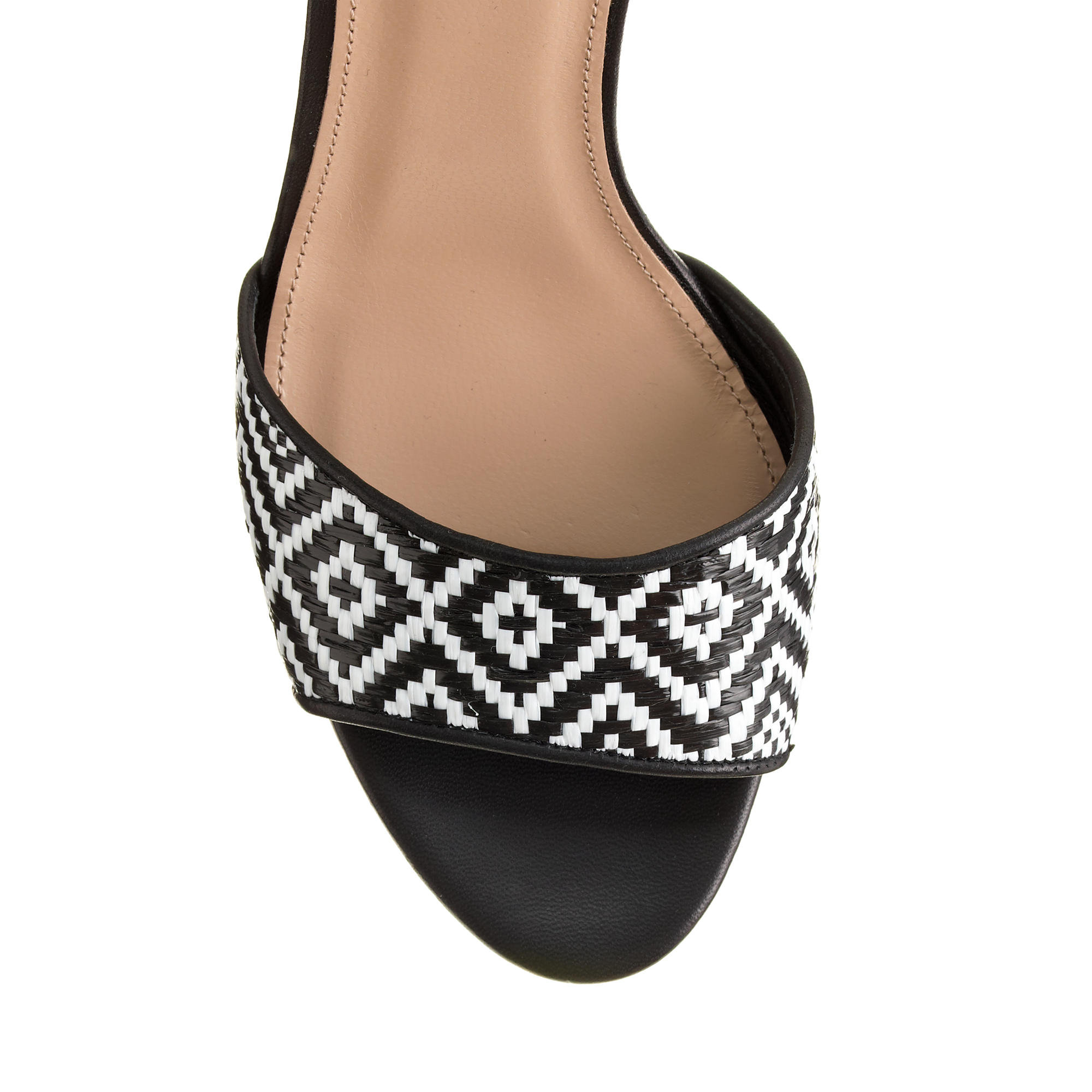 J.crew Collection Woven Raffia Tiefront Highheel Sandals in Black Lyst