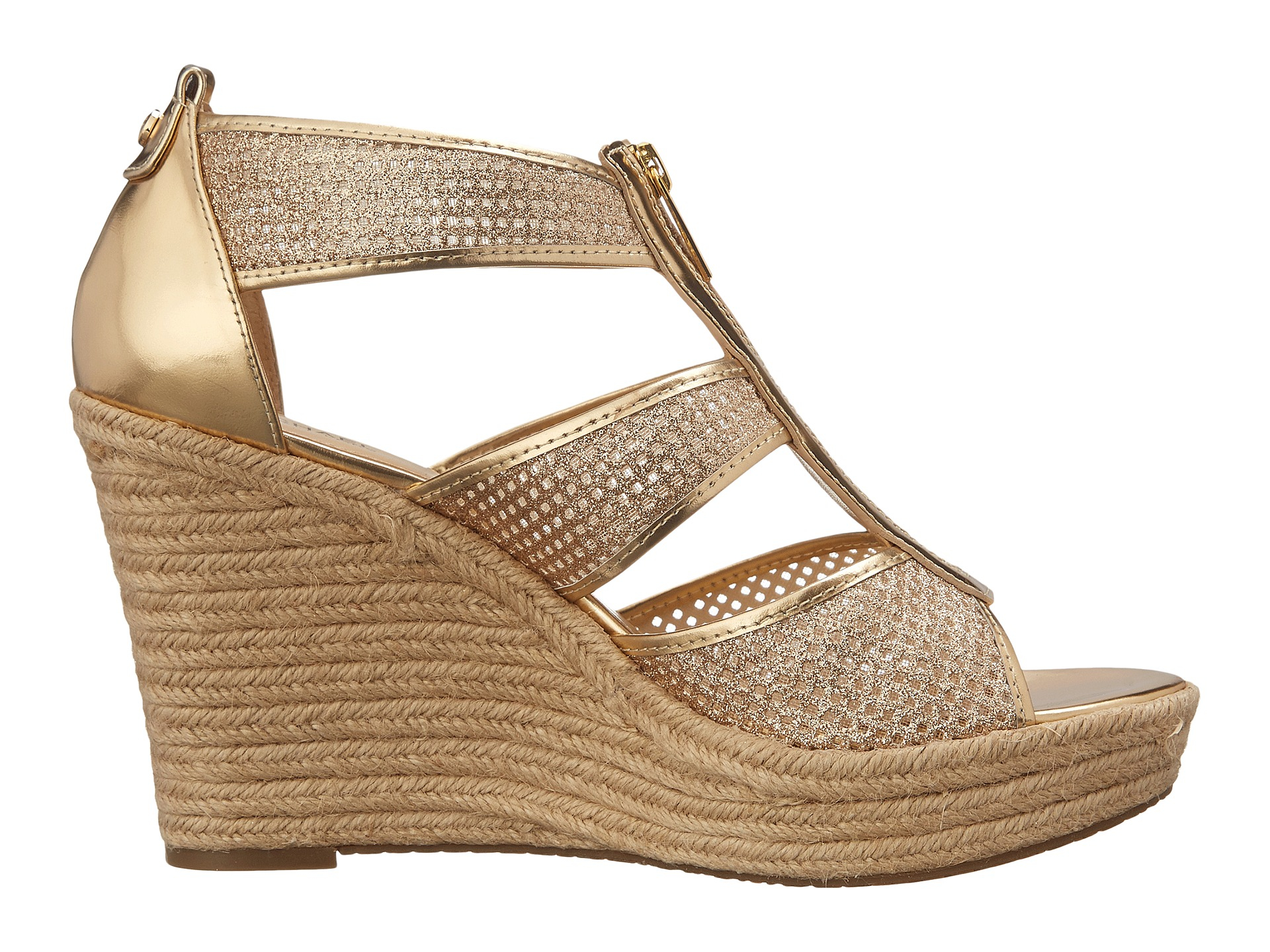 michael kors berkley wedge pale gold
