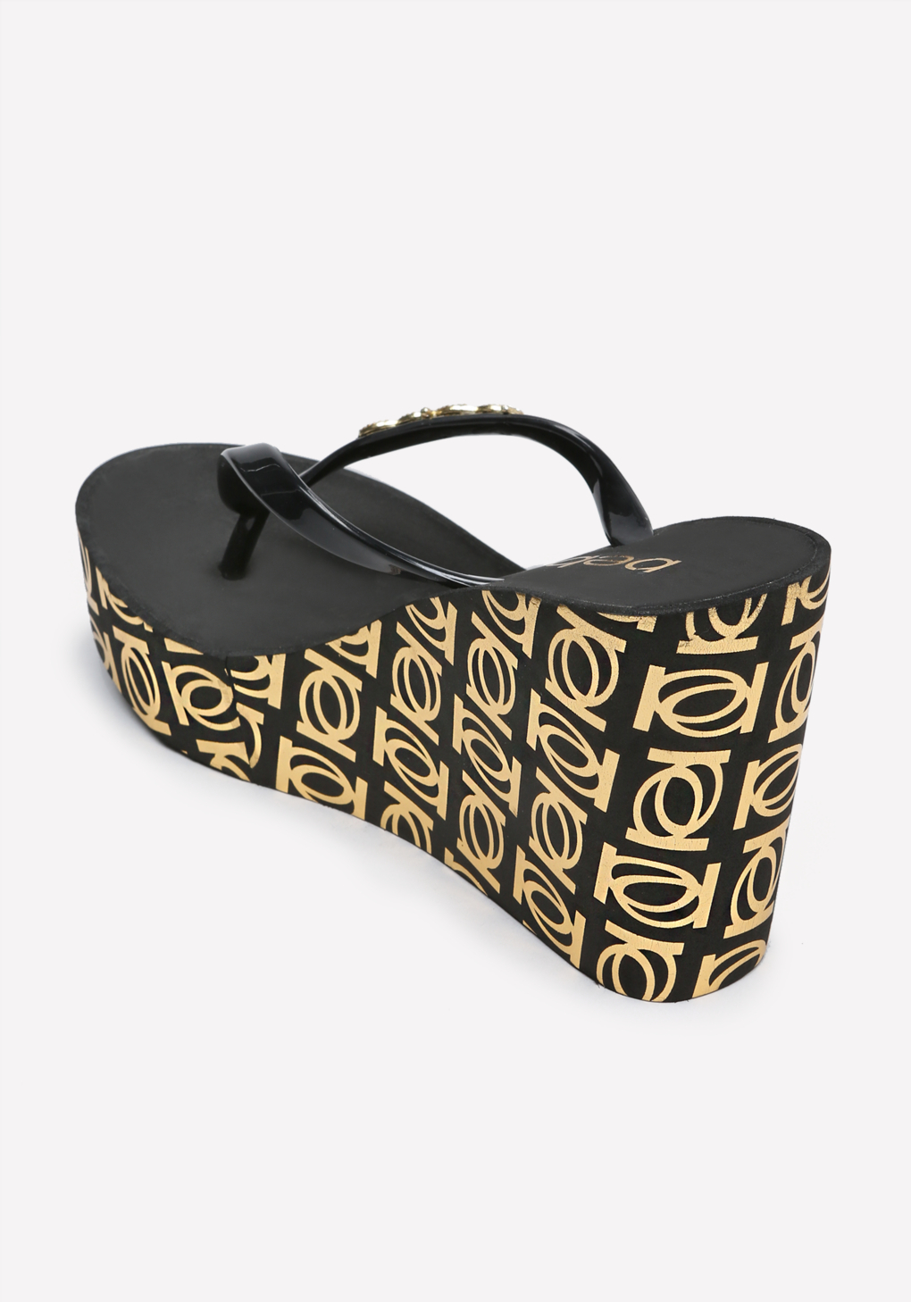 Bebe Lock Logo High Flip Flops in Black Lyst