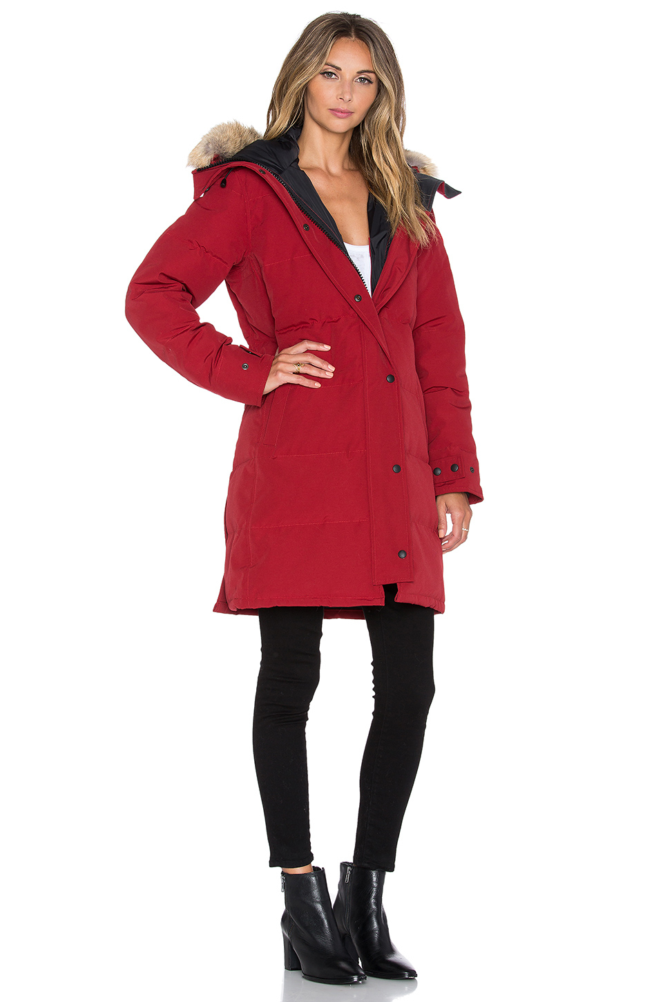 Lyst Canada goose Shelburne FurTrimmed Parka Jacket in Red