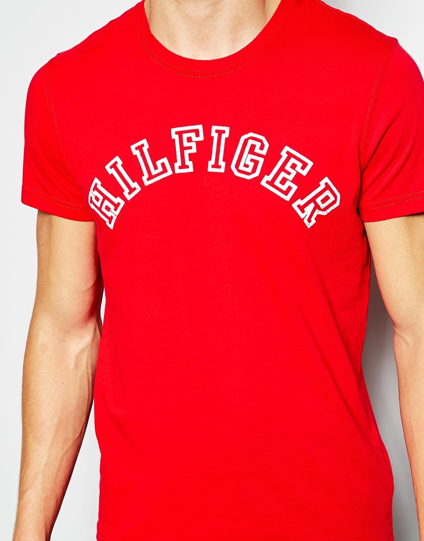red hilfiger t shirt