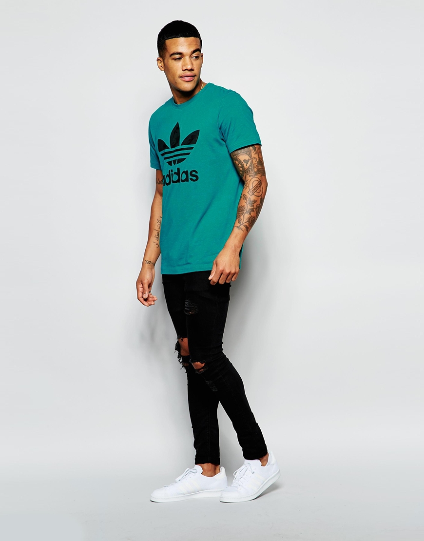 adidas Originals T-shirt With Trefoil Logo Aj6910 - Green for Men | Lyst